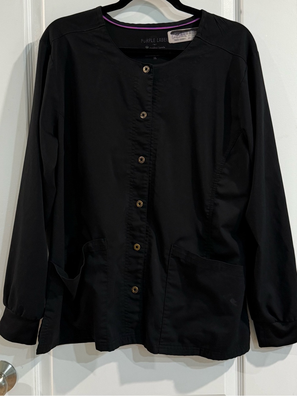 healing hands Black Utility Jacket with Clean Lines